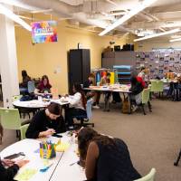 Students in the creation station